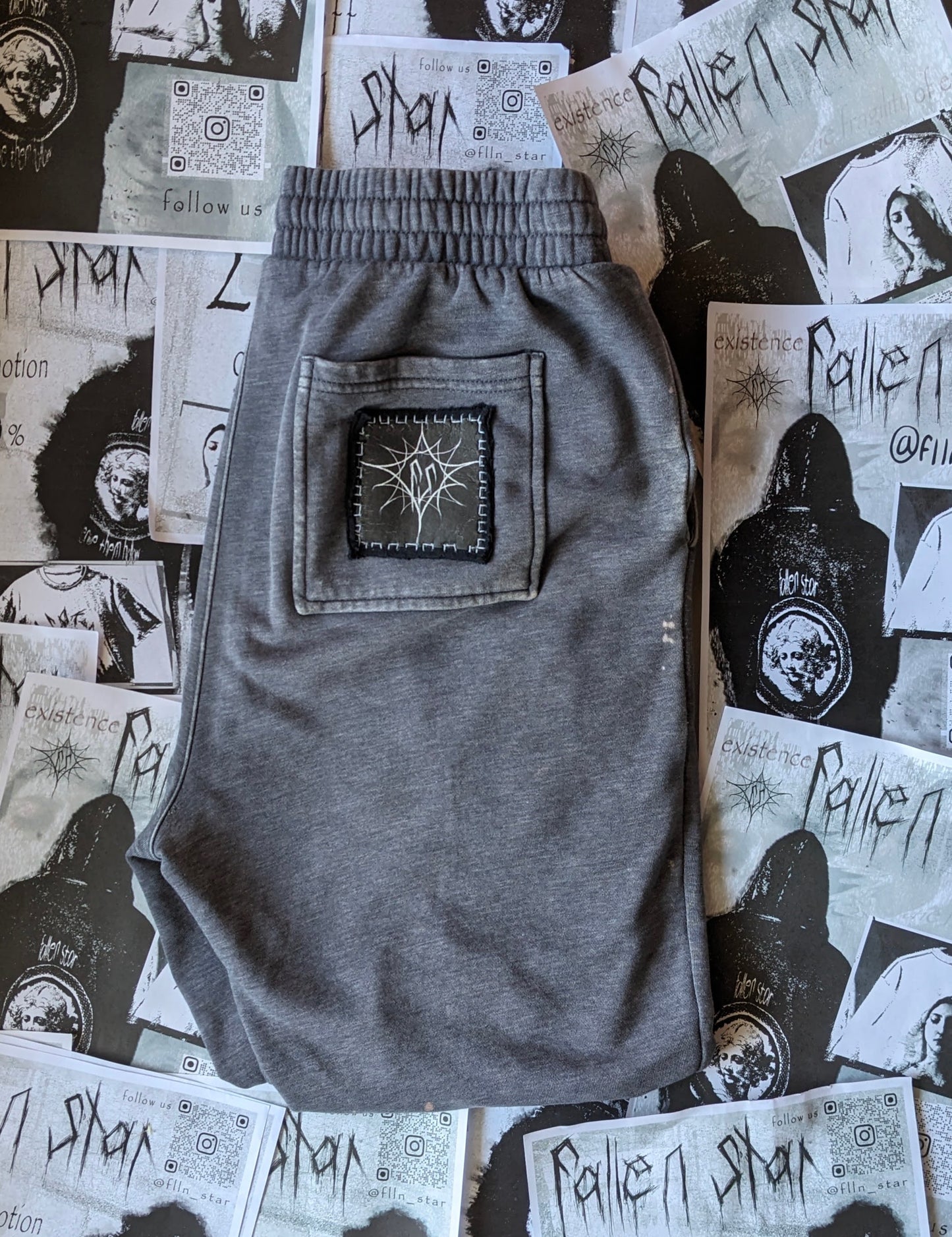 Bleach Painted Grey Sweatpants